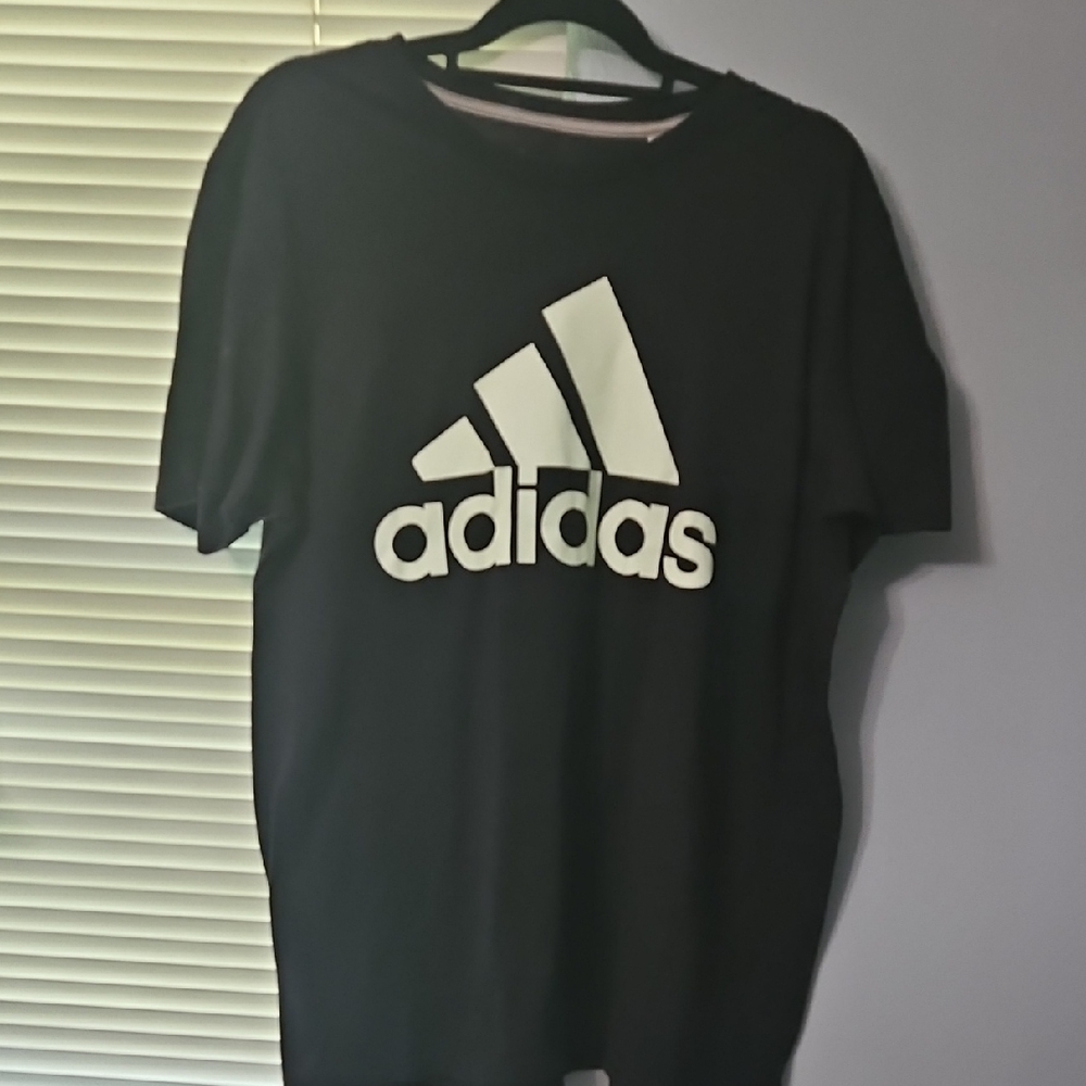 Adidas Black & Light Green Short Sleeve Tee Iconic Logo